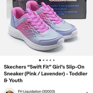 Skechers Girls' Slip-On Athletic Sneaker - Pink & Lavender